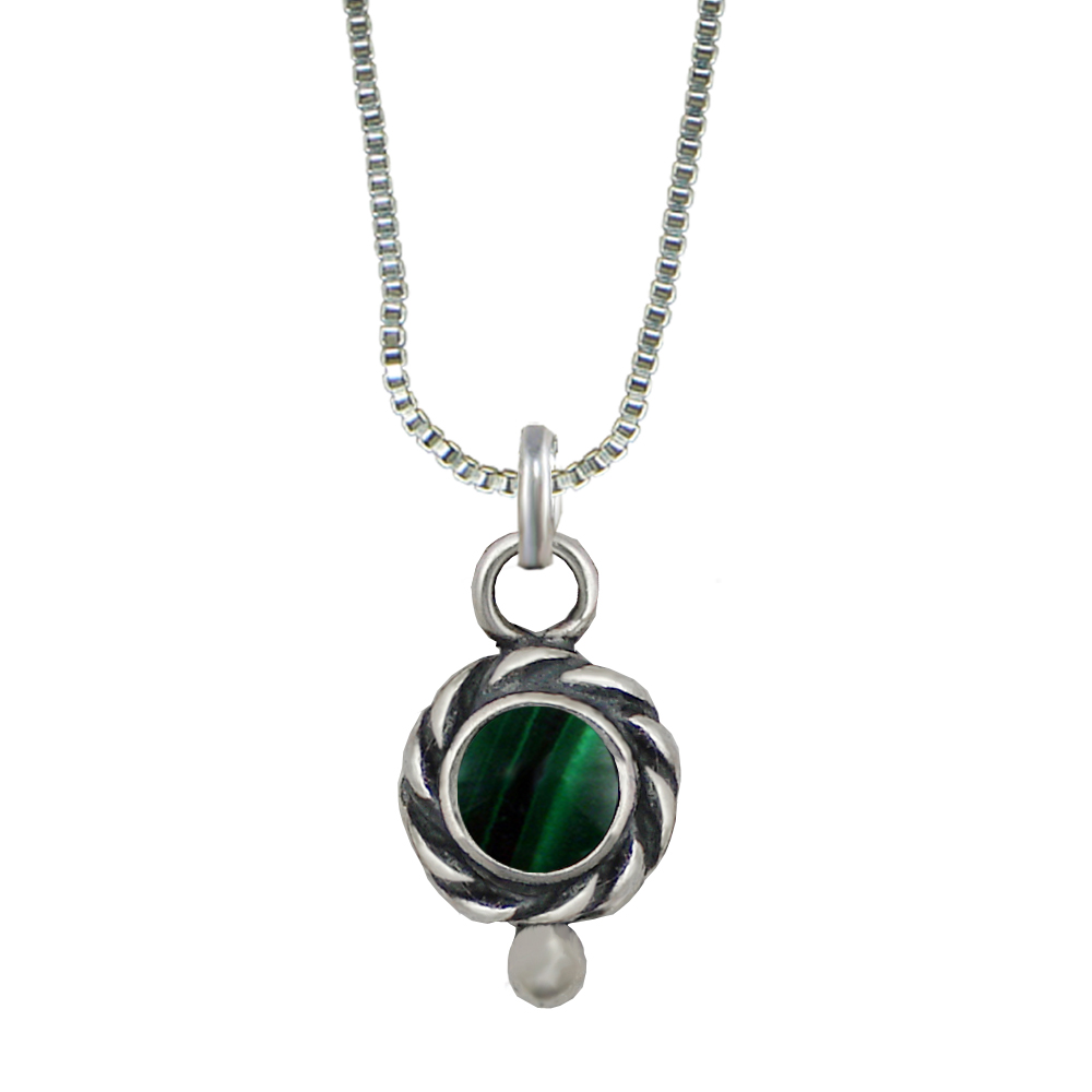 Sterling Silver Little Malachite Pendant Necklace